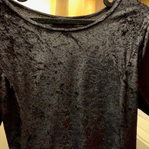 Dress, Maxi, black, velvet, size small/medium (US 6-8). - Picture 3 of 11